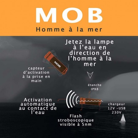 Lampe torche sécurité Homme à la Mer - Exposure Marine MOB Carbon 2 - Man Overboard Technology (MOBT)