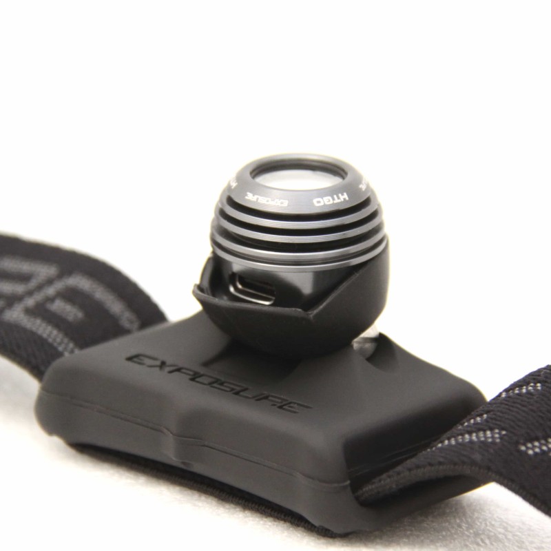 USB-C charging port on the Exposure HTGO head torch